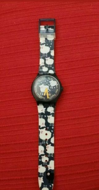 Rare Authentic Swatch Watch Sudn101 Xl X - Version - Black Sheep Too Sheeps Gn150