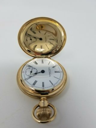 Waltham 1883 Pocket Watch PS Bartlett 14k Gold Hunter Case 18s 15j LOOK 8