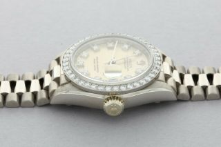 Rolex DateJust Ladies 18K White Gold Diamond Dial Ref 69139 President 10