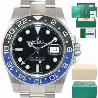 2018 Papers Rolex Gmt Master Ii 116710 Blnr Steel Ceramic Batman Blue Watch Box