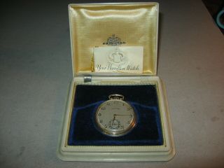 Vintage Hamilton Pocket Watch 14k Solid Gold Case 1939 Chevrolet Sales Award