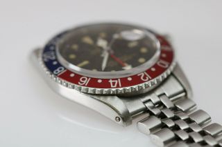 Rolex GMT Master 1675 Gilt Chapter Ring Pointed Crown Guard Project Watch,  1960s 11