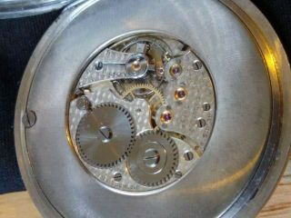 Platinum Movado Vintage Pocket Watch Roman Dial 3