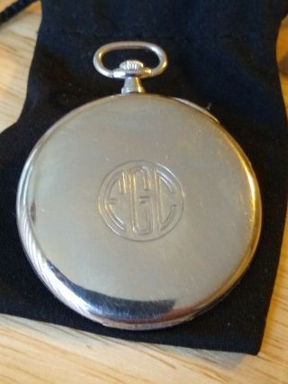 Platinum Movado Vintage Pocket Watch Roman Dial 4