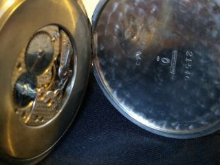 Platinum Movado Vintage Pocket Watch Roman Dial 5