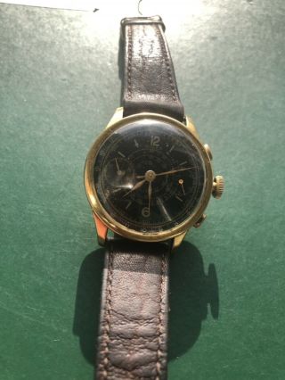 Rolex chronograph ref 2508 solid 18k gold vintage rare wristwatch 2