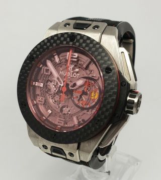 Hublot Big Bang Ferrari Mens Titanium 45.  5mm Watch 401.  Nq.  0123.  Vr B&ps