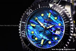 Invicta 47mm Limited Ed.  Grand Diver Auto Black Beauty Blue Abalone Ss Ip Watch