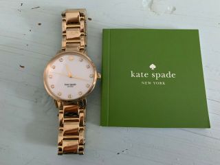 Kate Spade York Gramercy Gold Plated Stainless Crystal Mother Pearl Watch