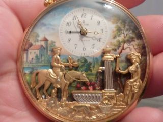 Reuge Automaton 17 Jewel Pocket Watch With Musical Tune And Moving Figures