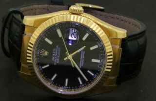 Rolex Datejust 116138 18K gold 36mm automatic men ' s watch D - serial w/ papers 4