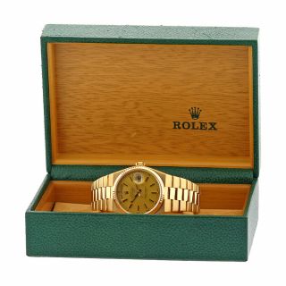 ROLEX 18K Yellow Gold Day Date President Oyster Quartz 36mm Box 19018 4