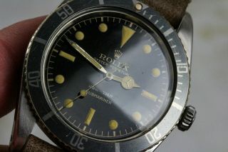 Vintage Rolex Submariner Dive Wristwatch Ref.  5508 James Bond Small Crown c.  1961 5