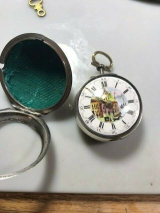 RARE Antique Silver English VERGE FUSEE Pocket Watch 1700s 2