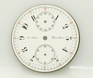 RARE L.  Audemars 44mm Split Seconds Chronograph pocket watch movement NEEDS HELP 5