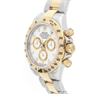 Rolex Daytona Auto Steel Yellow Gold Mens Oyster Bracelet Watch Chrono 116523 3