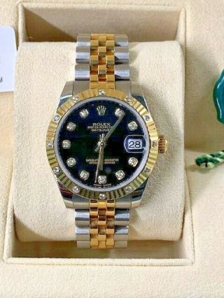 Womens 18k Two - Tone Rolex Oyster Perpetual Date Just 178313 W/ Extra Link