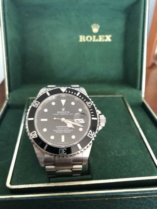 Mens Rolex Watch Submariner 16610 Stainless Steel Black Face 40mm Gorgeous 2006