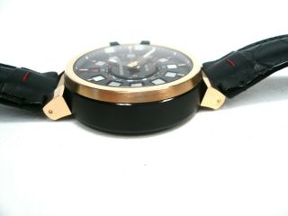 Louis Vuitton Tambour Evolution Spin Time GMT 45 Q1BG10 18K Rose MMC Strap Watch 10
