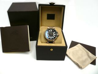 Louis Vuitton Tambour Evolution Spin Time GMT 45 Q1BG10 18K Rose MMC Strap Watch 2
