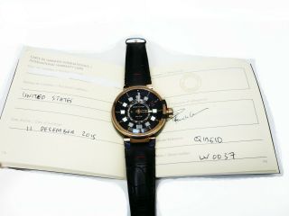 Louis Vuitton Tambour Evolution Spin Time GMT 45 Q1BG10 18K Rose MMC Strap Watch 3