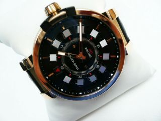 Louis Vuitton Tambour Evolution Spin Time GMT 45 Q1BG10 18K Rose MMC Strap Watch 5