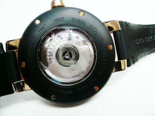 Louis Vuitton Tambour Evolution Spin Time GMT 45 Q1BG10 18K Rose MMC Strap Watch 8