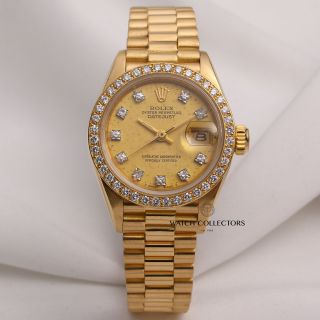 Factory Rolex Lady Datejust 69138 18k Yellow Gold Diamond Dial