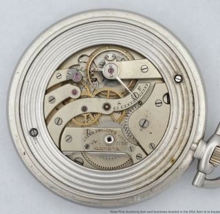 Heavy Patek Philippe 62.  3g Diamond Art Deco Mens 1930s Pocket Watch Orig Case 2