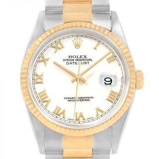Rolex Datejust Steel Yellow Gold Oyster Bracelet Mens Watch 16233