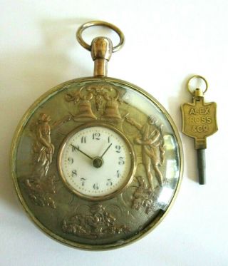 18k Gold Erotic Alex Ross & Co 1/4 Hour Repeater Pocket Watch Triple Automation 2