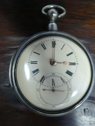 Large Silver Doctors Dial Verge Fusee Paircase Pocket Watch