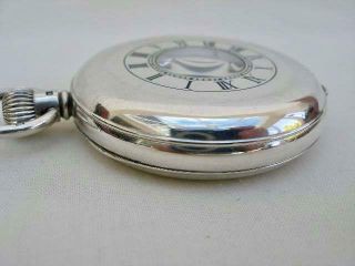 Fine Solid Sterling Silver J.  W.  Benson Gentleman ' s Half Hunter Pocket Watch. 10
