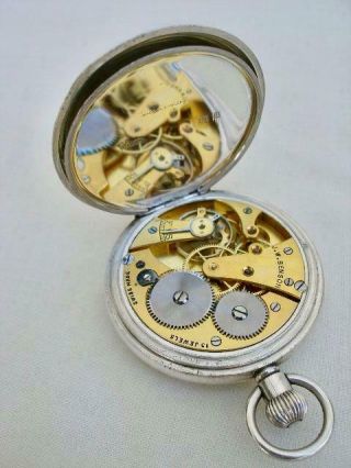 Fine Solid Sterling Silver J.  W.  Benson Gentleman ' s Half Hunter Pocket Watch. 5