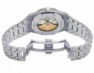 31.  5Ct Audemars Piguet Royal Oak 41mm Stainless Steel 100 Natural Diamond Watch 4