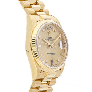 Rolex Day - Date Auto Yellow Gold Diamonds Mens President Bracelet Watch 18238 4