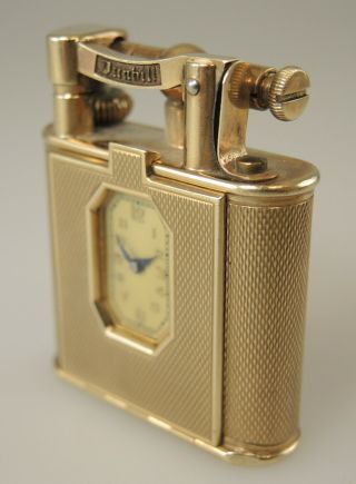 Solid 9K Gold DUNHILL Lighter Watch c1939 3