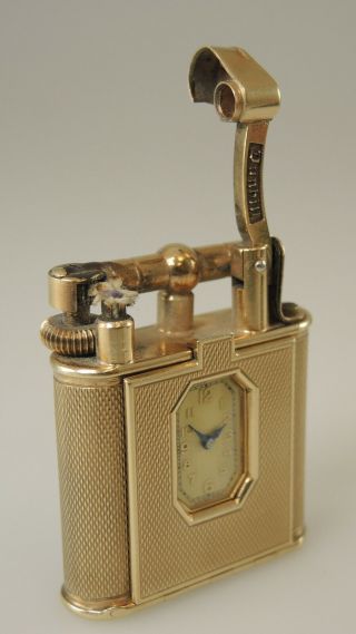 Solid 9K Gold DUNHILL Lighter Watch c1939 6