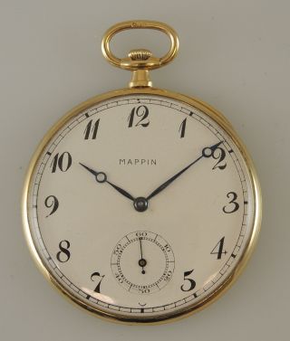 Solid 18k Gold Flat Or Veri Thin Pocket Watch By Paul Dittesheim C1912
