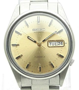 Vintage Seiko 5 Japan Automatic 17j Cal 6309 Day Date St Steel Men 