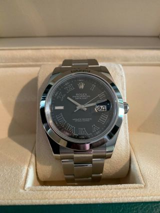 Rolex Datejust Ii 126300 41mm Rhodium Grey/black Dial 2016