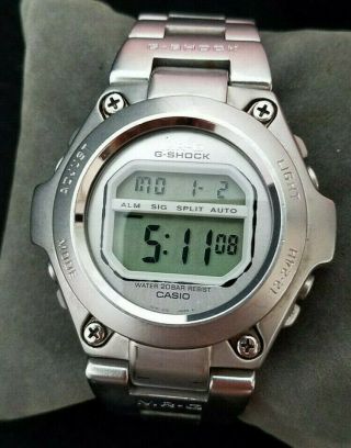 Pre - Owned Casio G - Shock Mrg Mrg - 100 Stainless 1569 Metal Body Watch For Men