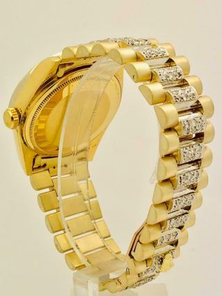 Estate Rolex Day Date President 18k Gold Mens 36mm Diamond Band & Bezel 7