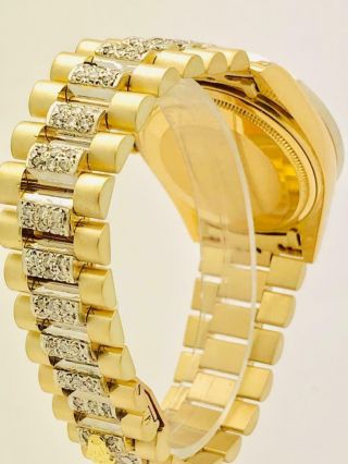 Estate Rolex Day Date President 18k Gold Mens 36mm Diamond Band & Bezel 9