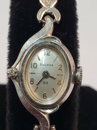 Vintage Bulova 23j Ladies Wind Up Wristwatch - Runs