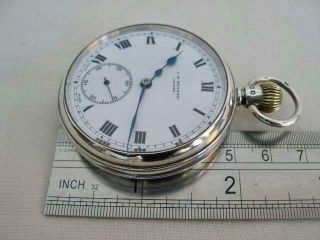 Fine Solid Sterling Silver J.  W.  Benson Gentleman ' s Pocket Watch. 10