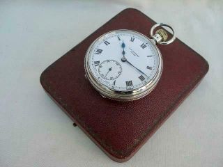 Fine Solid Sterling Silver J.  W.  Benson Gentleman ' s Pocket Watch. 2