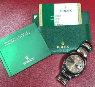 Rolex Datejust 41mm Rose Gold 18kt/Steel 123601 Chocolate Men ' s Watch 5