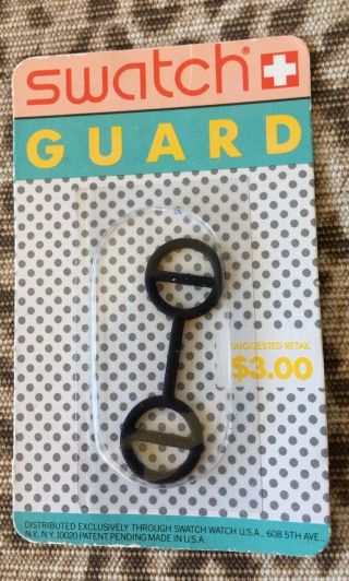 Vintage Black Swatch Watch Guard In Blister Pack Nos
