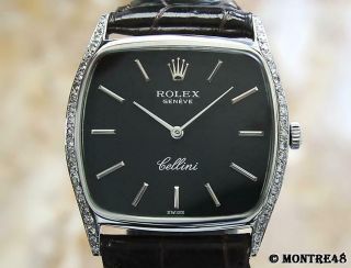 Rolex Cellini 18k White Gold Luxury Men 31mm Swiss Made Luxury Dress Watch As144